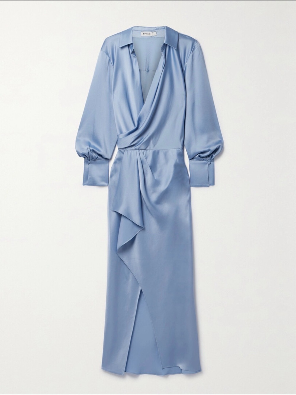 Talita draped wrap-effect midi dress blue Size 2